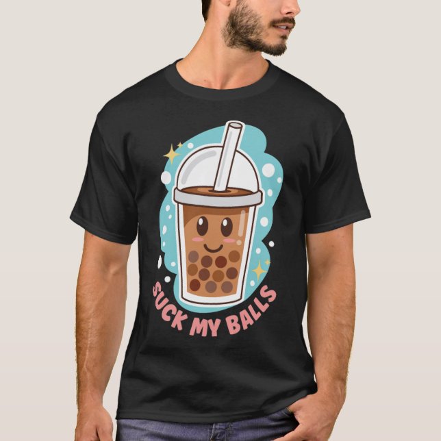 Camiseta Boba Tea Bubble Tea milk Tea Tea Tea Bubble e aluz (Frente)