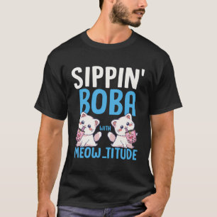 Camiseta Boba Tea Cat Amante de os animais Coreano
