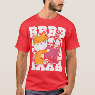 Camiseta Boba Tea Cat Bubble Tea Kawaii Anime Japanese Milk