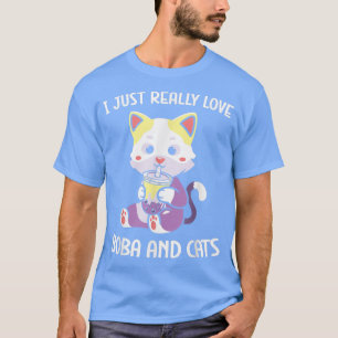 Camiseta Boba Tea Cat Bubble Tea Kawaii Anime Japonês