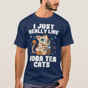 Camiseta Boba Tea Cat Bubble Tea Kawaii Anime Japonês