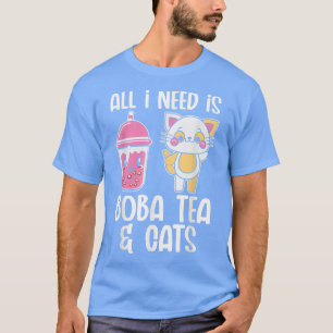 Camiseta Boba Tea Cat Bubble Tea Kawaii Anime Japonês