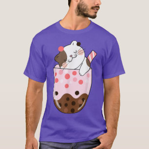 Camiseta Boba Tea Cat Bubble Tea Kawaii Anime Japonesa