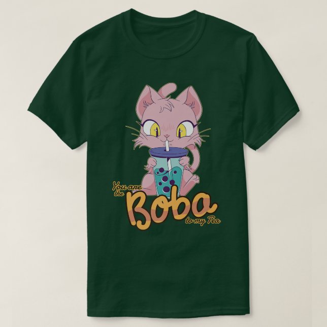 Camiseta Boba Tea Cat Funny Bubble Tea 212 (Frente do Design)