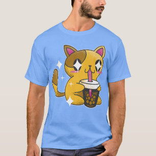 Camiseta Boba Tea Cat Japão Sweet Otaku