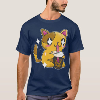 Camiseta Boba Tea Cat Japão Sweet Otaku
