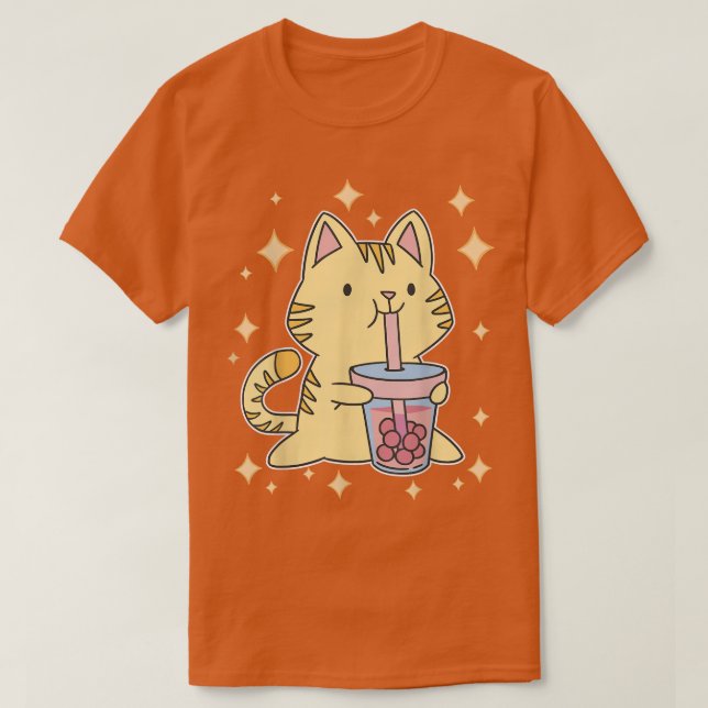 Camiseta Boba Tea Cat Japão Sweet Otaku Harajuku Neko Anime (Frente do Design)