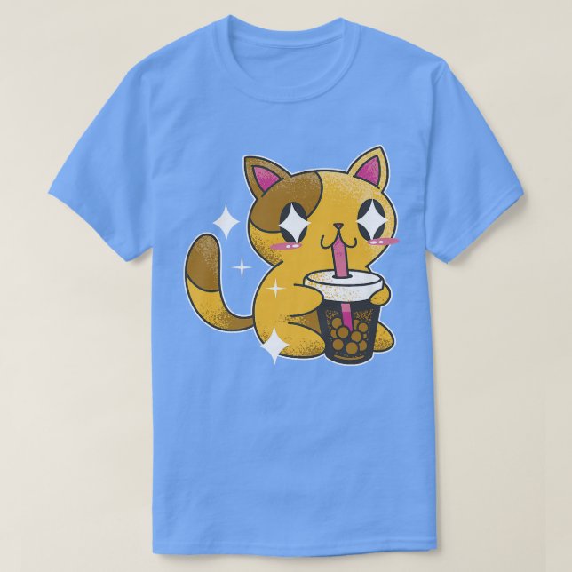Camiseta Boba Tea Cat Japão Sweet Otaku Premium (Frente do Design)