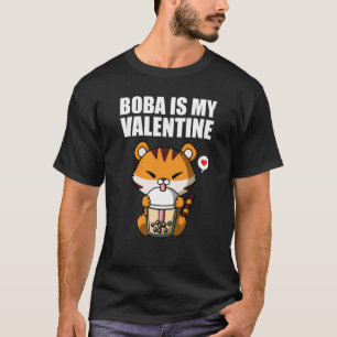 Camiseta Boba Tea é meu Namorados Tiger Anti Dia de os namo