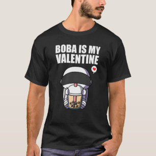 Camiseta Boba Tea é minha Namorados Astronauta Anti-Dias de