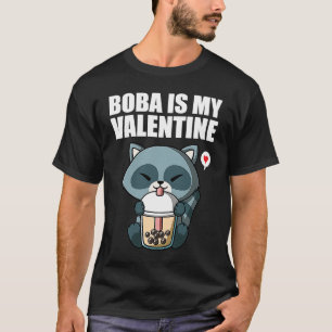Camiseta Boba Tea é minha Namorados Raccoon Anti Dias de os