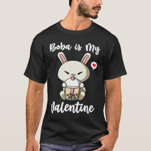 Camiseta Boba Tea é o meu Namorados Coelho Anti-Dias de os