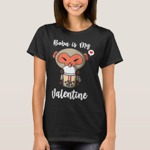 Camiseta Boba Tea é o meu Namorados Macaque Macaca Anti Val