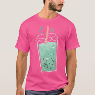 Camiseta Boba Tea Fish Ocean Trouts and Puffers Blowfish in