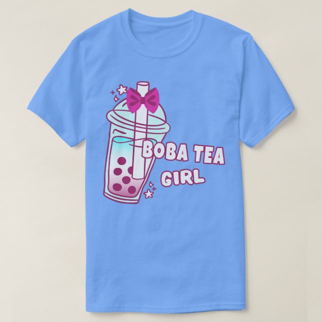 Camiseta Boba Tea Girl Milk Balls Bebidas (Frente do Design)