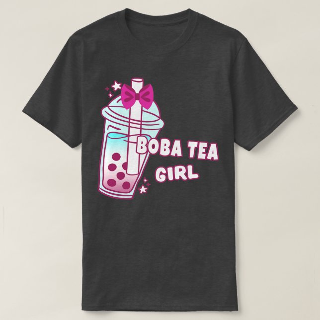 Camiseta Boba Tea Girl Milk Balls Bebidas (Frente do Design)