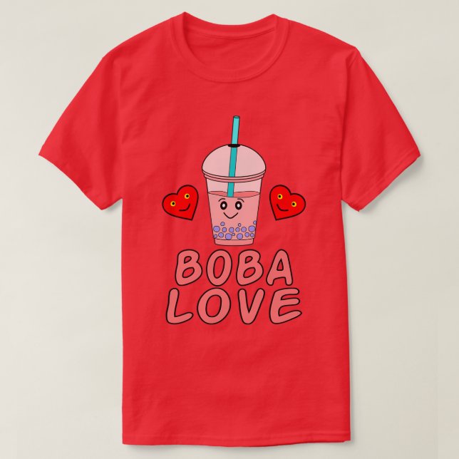 Camiseta Boba Tea I Love Boba Bubble Tea (Frente do Design)