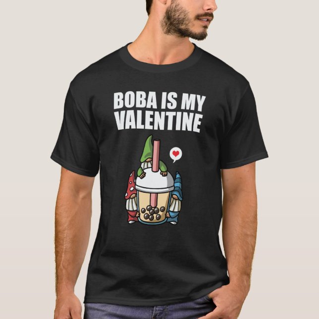 Camiseta Boba Tea is My Valentine Gnomes Anti Valentines Da (Frente)