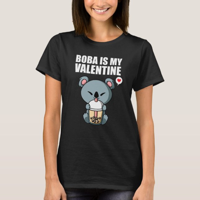 Camiseta Boba Tea is My Valentine Koala Bear Anti Valentine (Frente)