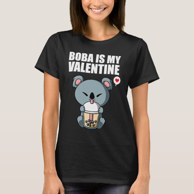 Camiseta Boba Tea is My Valentine Koala Bear Anti Valentine (Frente)