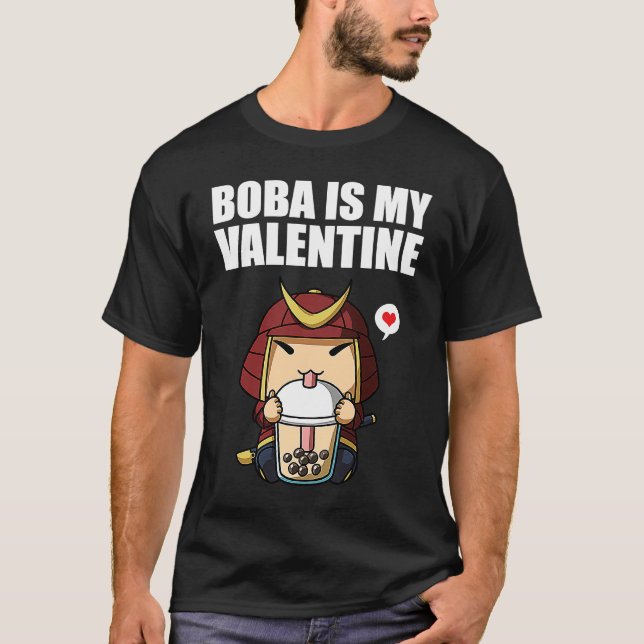 Camiseta Boba Tea is My Valentine Samurai Anti Valentines D (Frente)