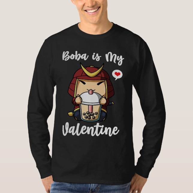 Camiseta Boba Tea is My Valentine Samurai Anti Valentines D (Frente)
