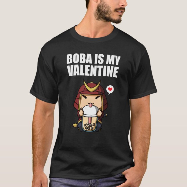 Camiseta Boba Tea is My Valentine Samurai Anti Valentines D (Frente)