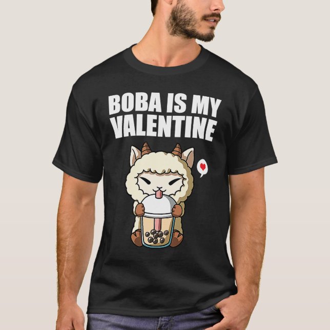Camiseta Boba Tea is My Valentine Sheep Anti Valentines Day (Frente)