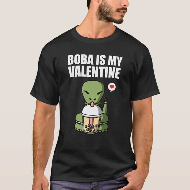 Camiseta Boba Tea is My Valentine Snake Anti Valentines Day (Frente)