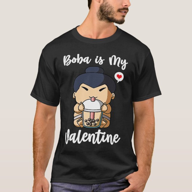 Camiseta Boba Tea is My Valentine Sumo Wrestler Anti Valent (Frente)