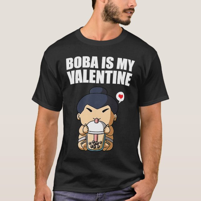 Camiseta Boba Tea is My Valentine Sumo Wrestler Anti Valent (Frente)