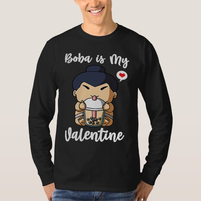 Camiseta Boba Tea is My Valentine Sumo Wrestler Anti Valent (Frente)