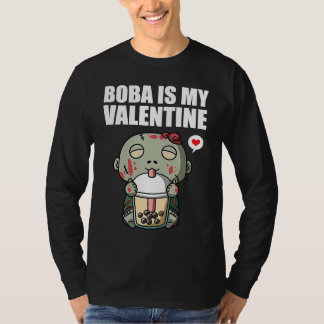 Camiseta Boba Tea is My Valentine Zombie Anti Valentines Da