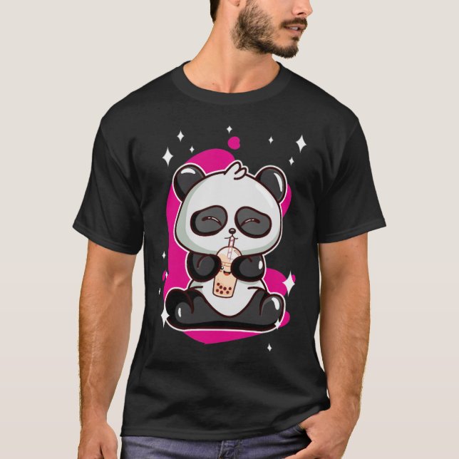 Camiseta Boba Tea Kawaii Panda esporte (Frente)