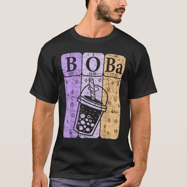 Camiseta Boba Tea Periodic Table Elements Bubble Tea  Nerd (Frente)