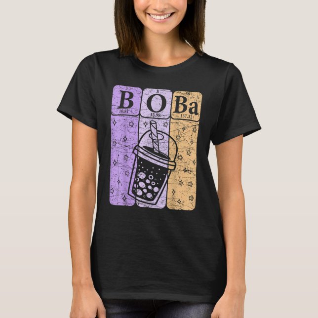 Camiseta Boba Tea Periodic Table Elements Bubble Tea  Nerd (Frente)