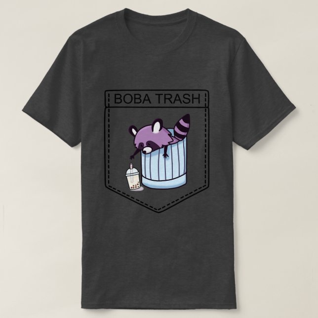 Camiseta Boba Trash Racoon Tshirt Pocket (Frente do Design)
