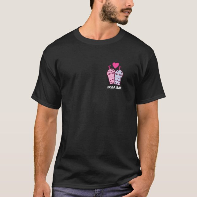 Camiseta Boba Two Baes Pocket Bubble Tea Boba Casal Drinki (Frente)