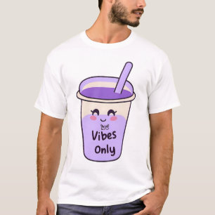 Camiseta Boba Vibes Apenas 🧋   Boca-branca Kawaii Design