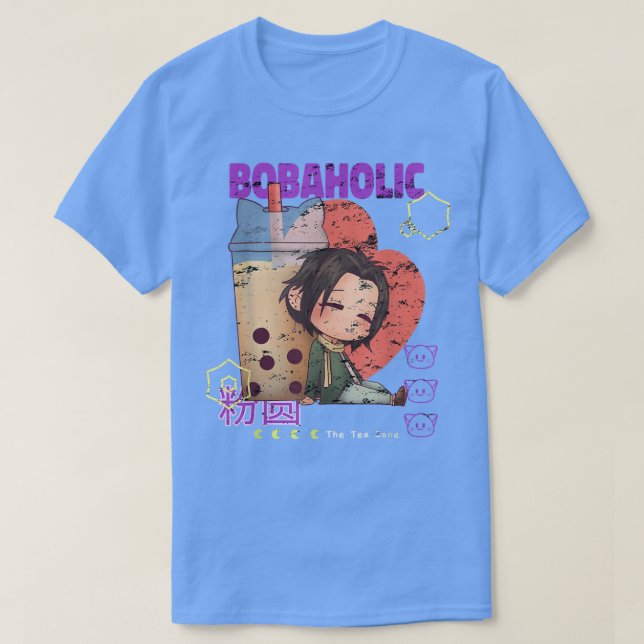 Camiseta Bobaholic Bubble Tea Japonês Boba milk Tea Anime (Frente do Design)