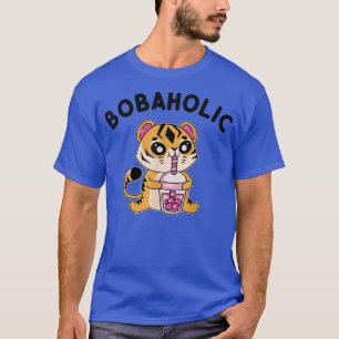 Camiseta Bobaholic Tiger Kawaii Funny Bubble Milk Boba Tea