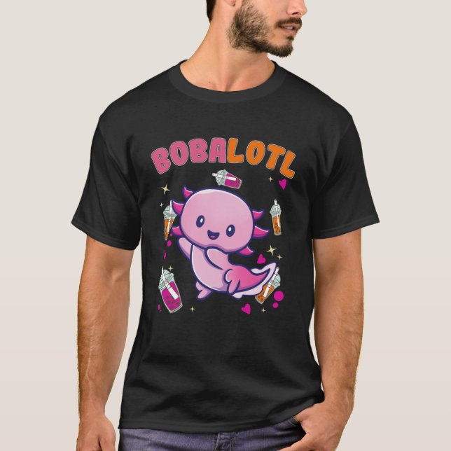 Camiseta Bobalotl Axolotl Boba Tea Bubble milk 4 (Frente)