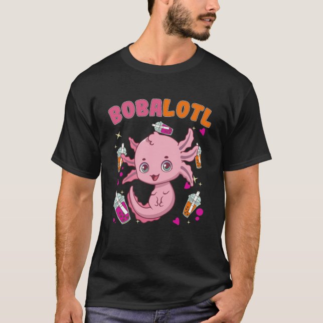 Camiseta Bobalotl Axolotl Boba Tea Bubble milk 5 (Frente)