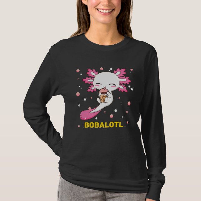 Camiseta Bobalotl Axolotl Boba Tea Bubble Milk Girls kids (Frente)