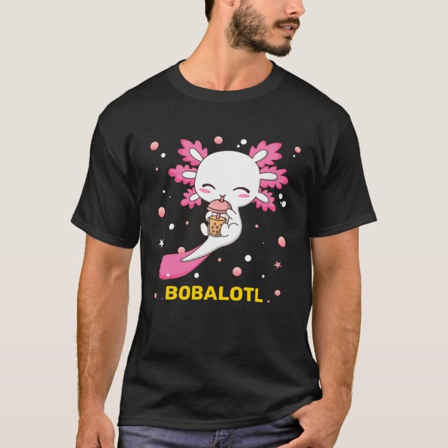 Camiseta Bobalotl Axolotl Boba Tea Bubble Milk Girls kids (Frente)