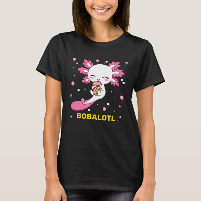 Camiseta Bobalotl Axolotl Boba Tea Bubble Milk Girls kids (Frente)