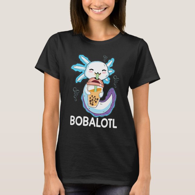 Camiseta Bobalotl Axolotl Milk Tea Axolotl Drinking Boba Te (Frente)