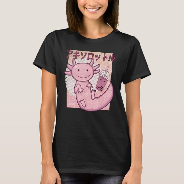 Camiseta Bobalotl Axolotl Milk Tea Axolotl Drinking Boba Te (Frente)