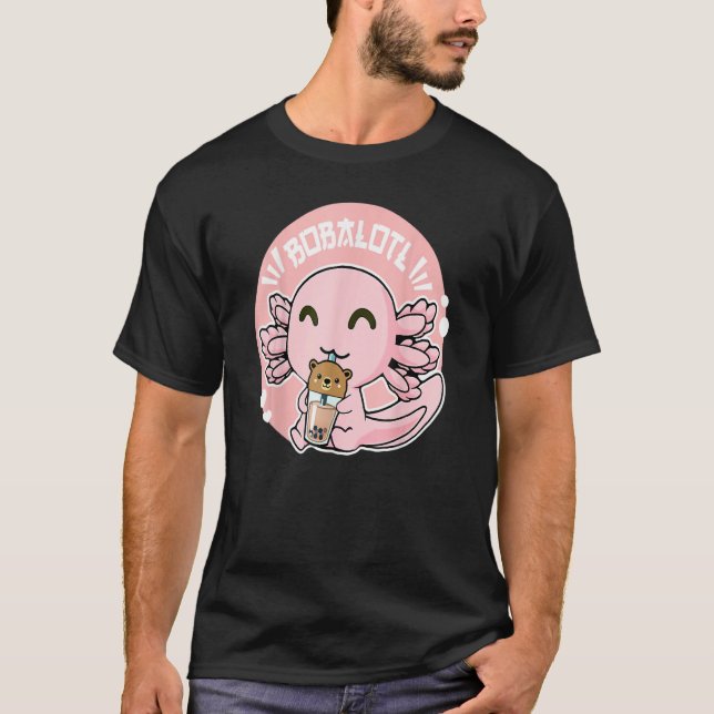 Camiseta Bobalotl Axolotl Milk Tea Axolotl Drinking Boba Te (Frente)