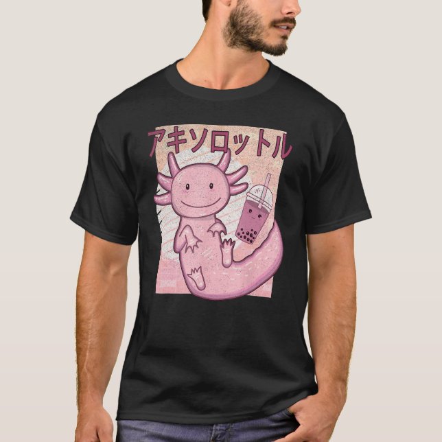 Camiseta Bobalotl Axolotl Milk Tea Axolotl Drinking Boba Te (Frente)